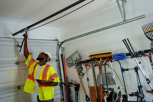 Professional Garage Door Panel Replacement technician working in Manawa, WI